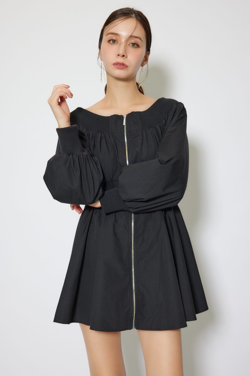 rienda | MA-1オフショルロングスリーブミニワンピース (ワンピース