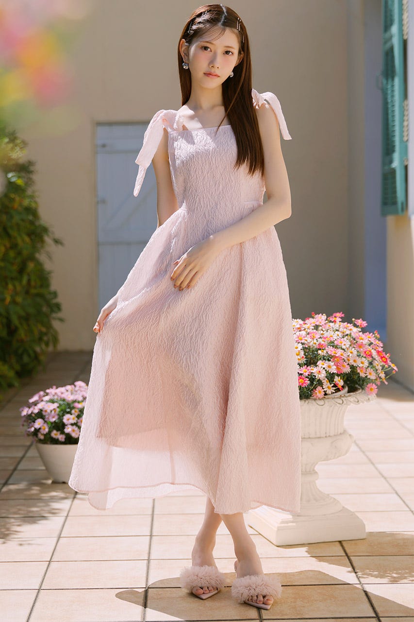 rienda | 【AKB48 千葉恵里さん着用】ショルダーリボンワンピース