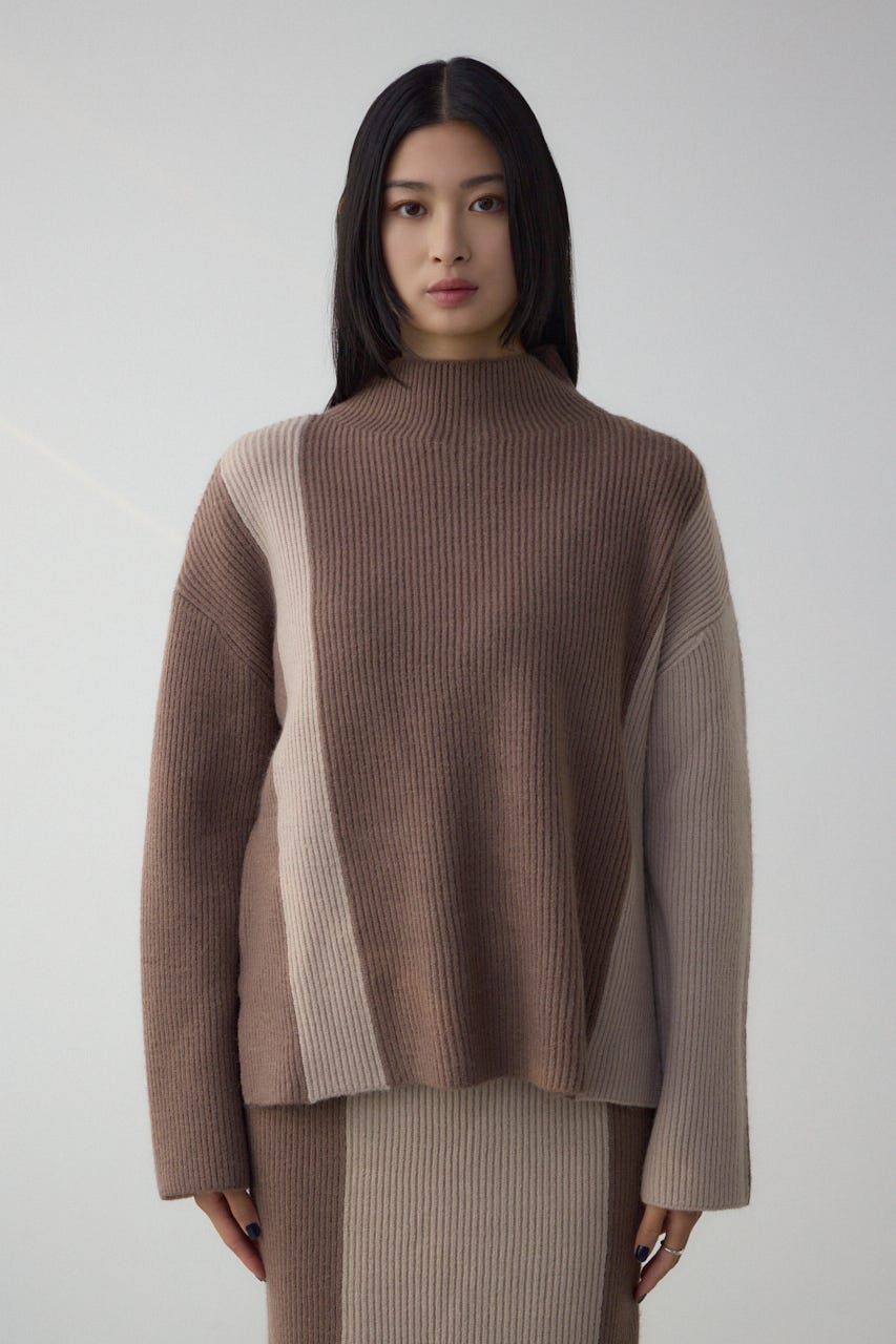 AZUL BY MOUSSY | バイカラーハイネックニットトップス (ニット