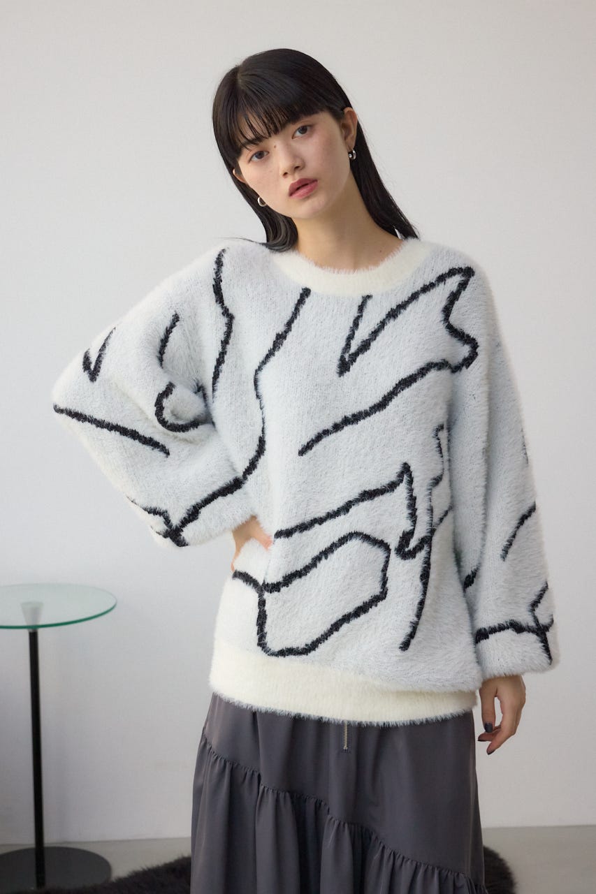 AZUL BY MOUSSY | ニュアンス柄ニットトップス (ニット ) |SHEL'TTER