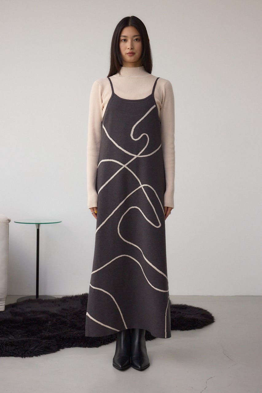 AZUL BY MOUSSY | 【セットアイテム】ライン柄ニットキャミワンピ