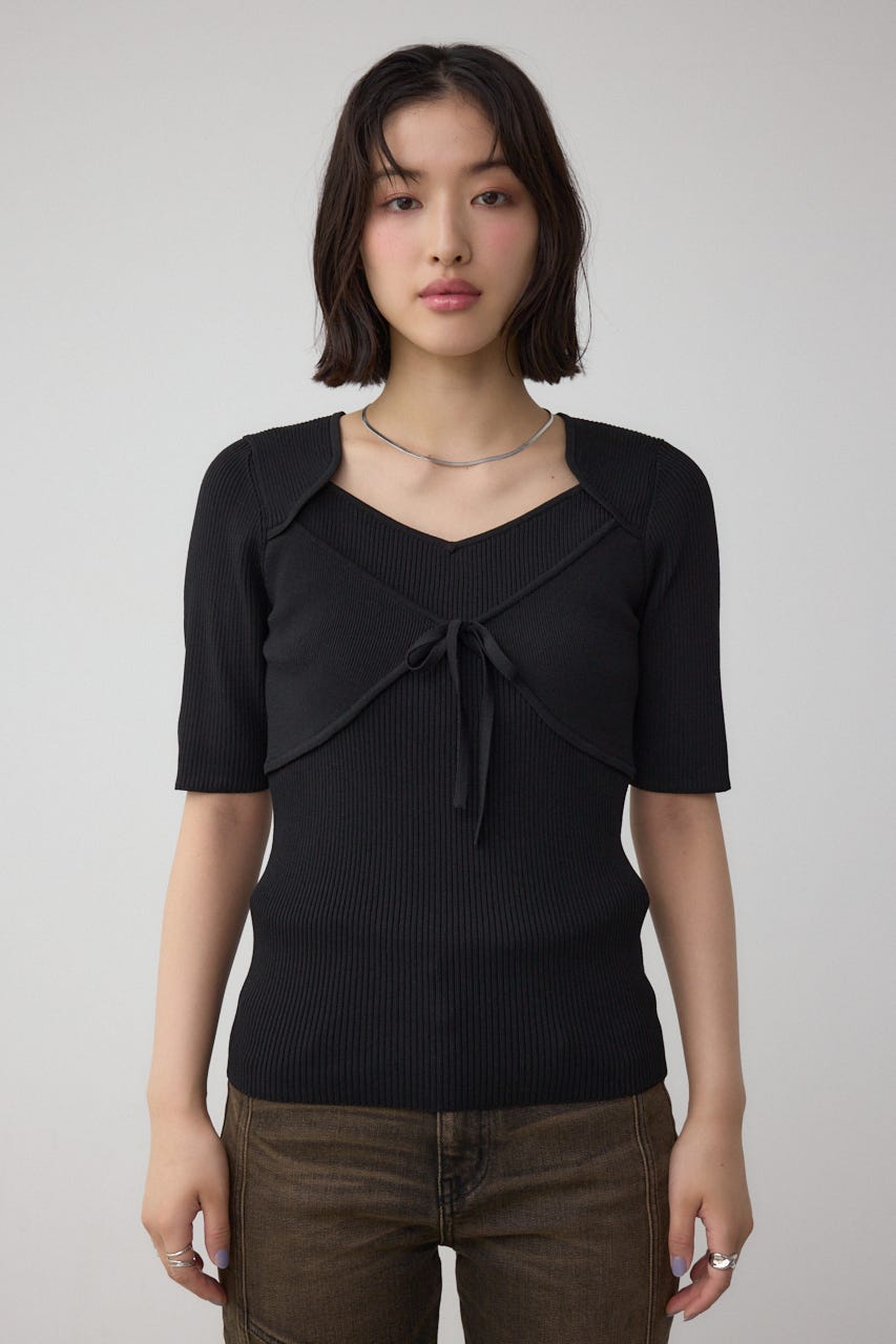 AZUL BY MOUSSY | ビスチェレイヤードデザインニット (ニット ) |SHEL