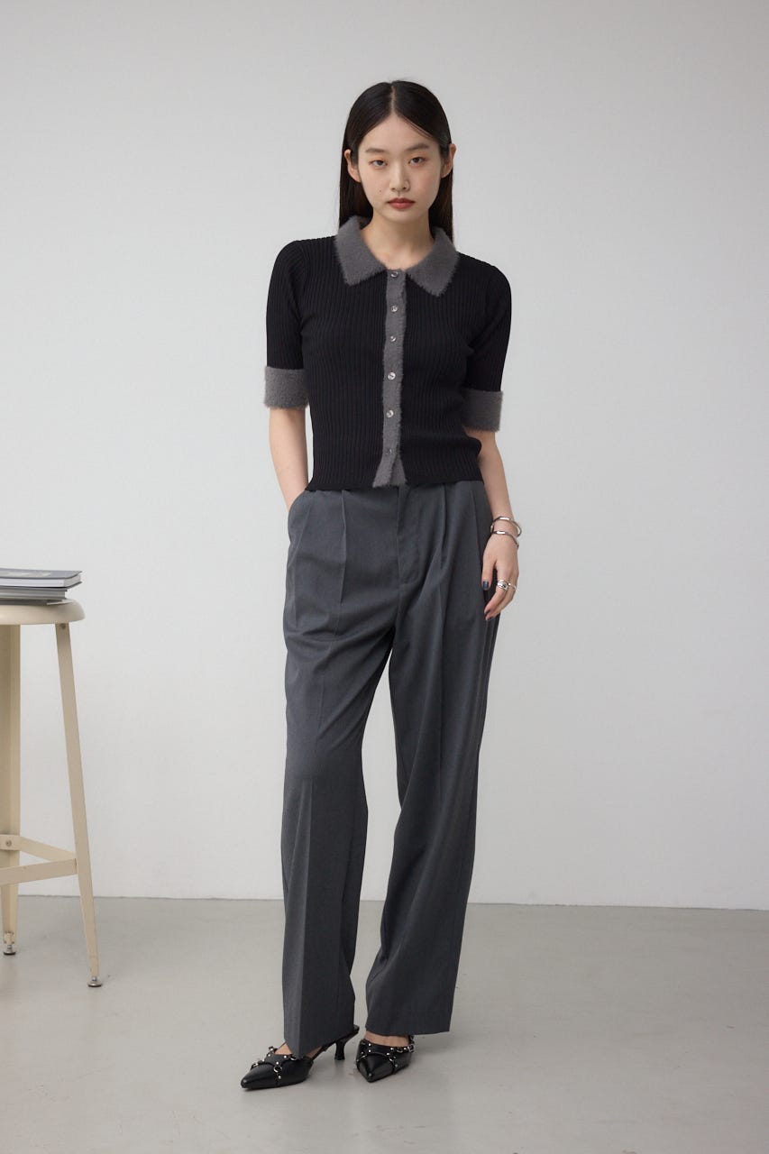 AZUL BY MOUSSY | シャギーコンビポロニットトップス (ニット ) |SHEL