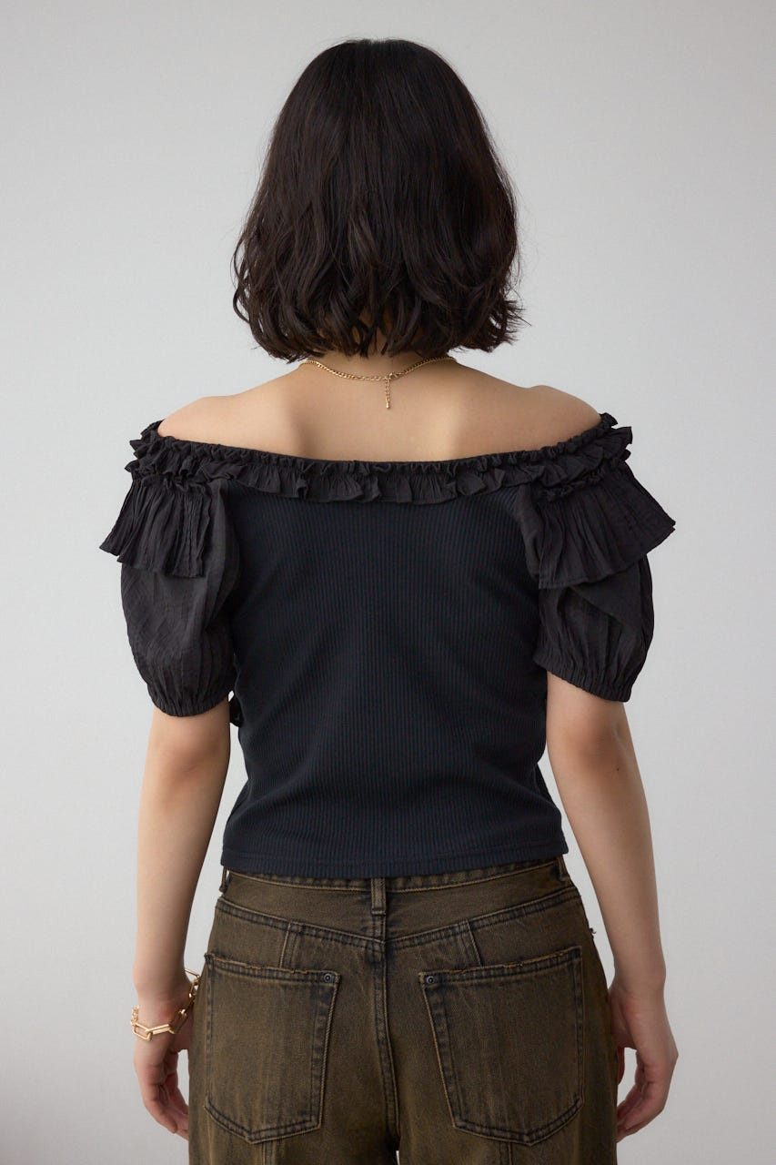 AZUL BY MOUSSY | コンビネーション2WAYフリルトップス (Tシャツ