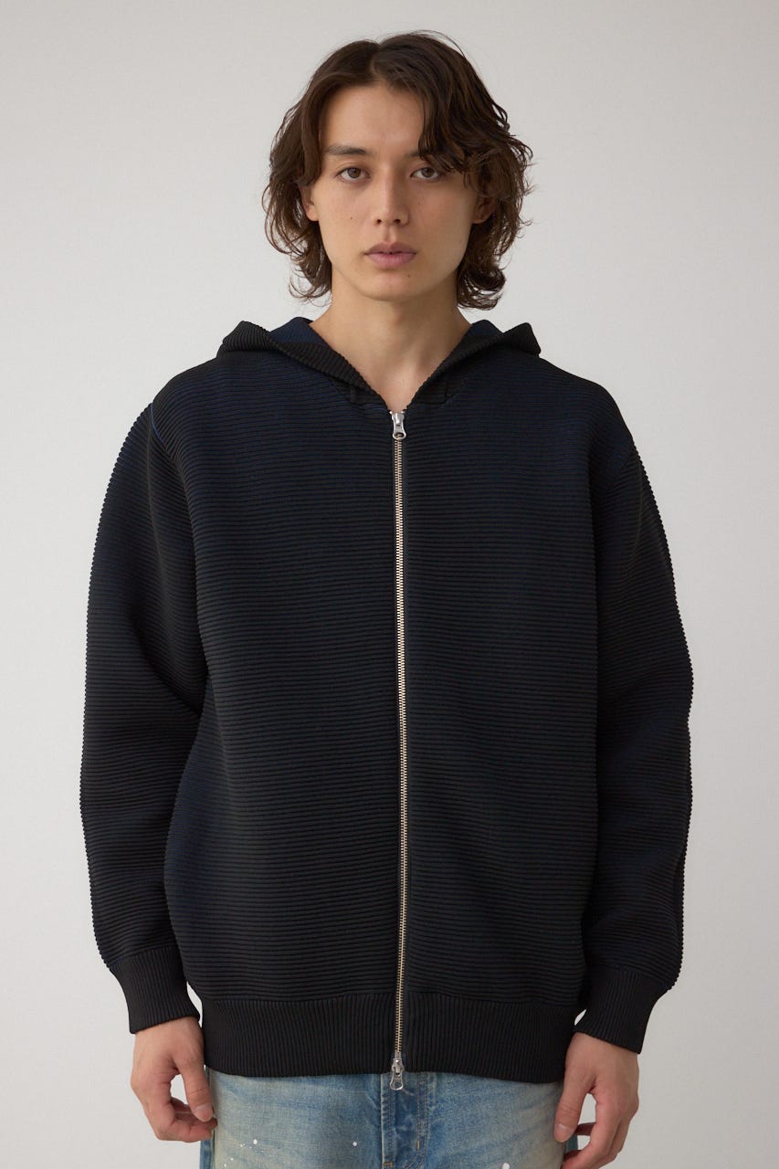 AZUL BY MOUSSY | ミックスカラーリップル編みニットパーカー