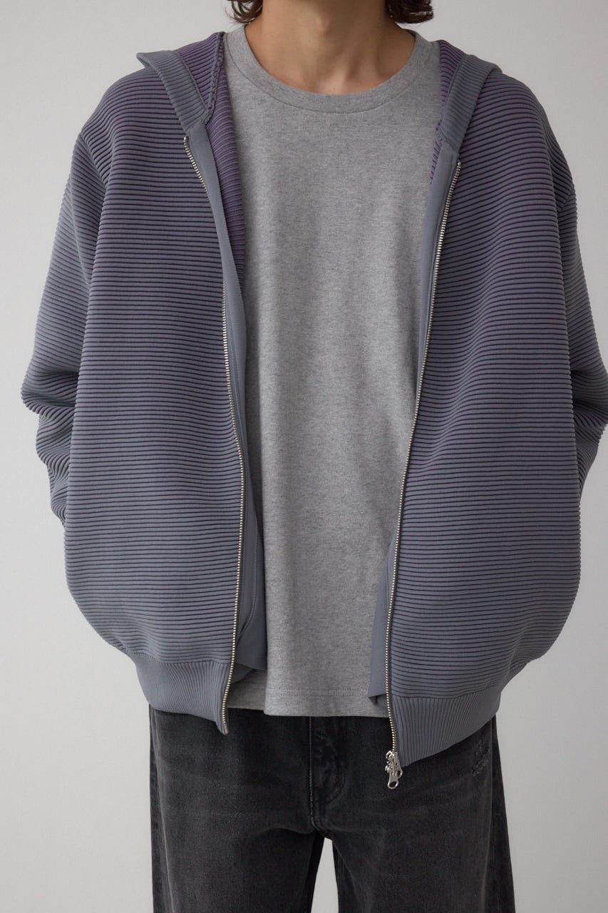 AZUL BY MOUSSY | ミックスカラーリップル編みニットパーカー