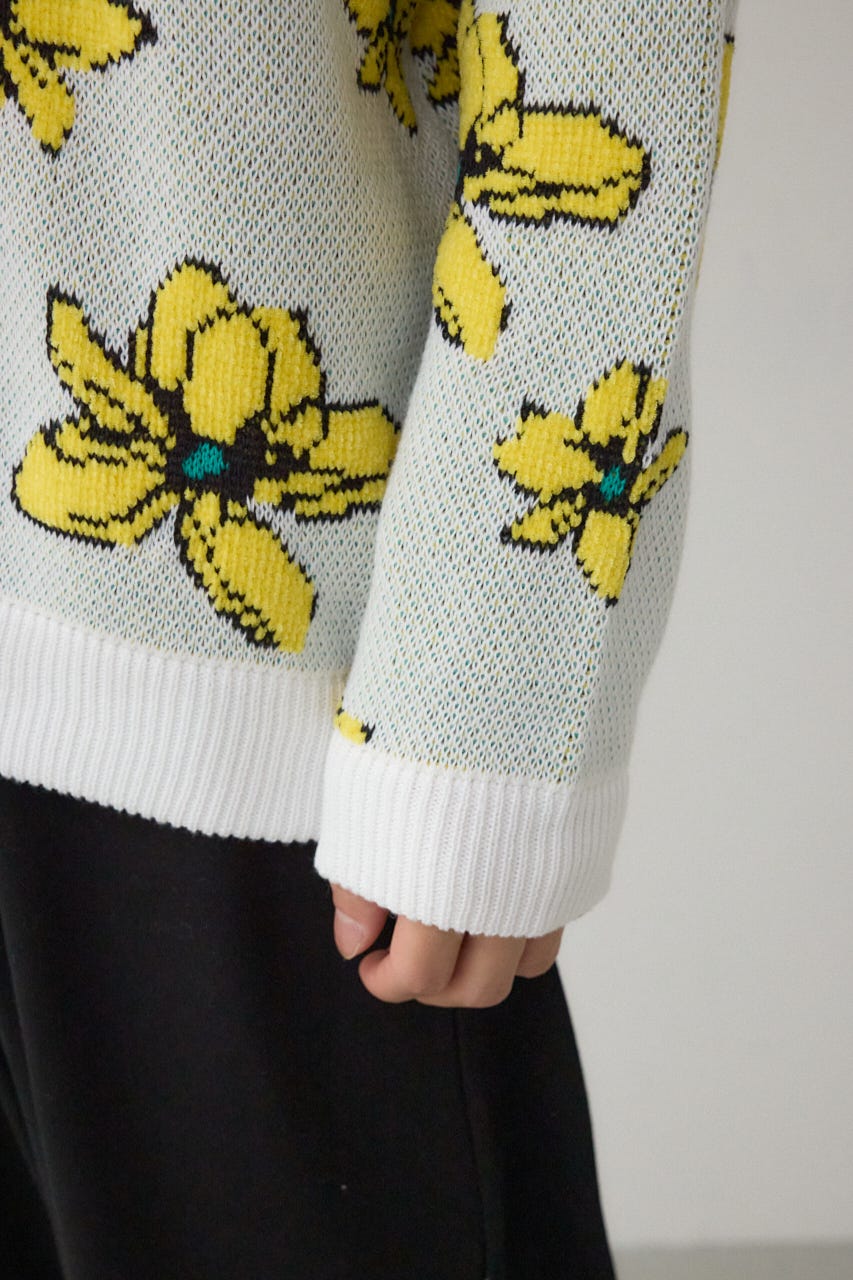 AZUL BY MOUSSY | フラワーダブルジャガードニット (ニット ) |SHEL