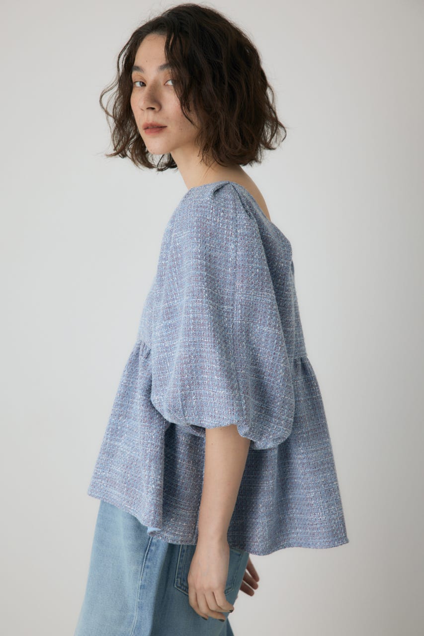 crie conforto | ツイードバルーンスリーブブラウス (シャツ・ブラウス