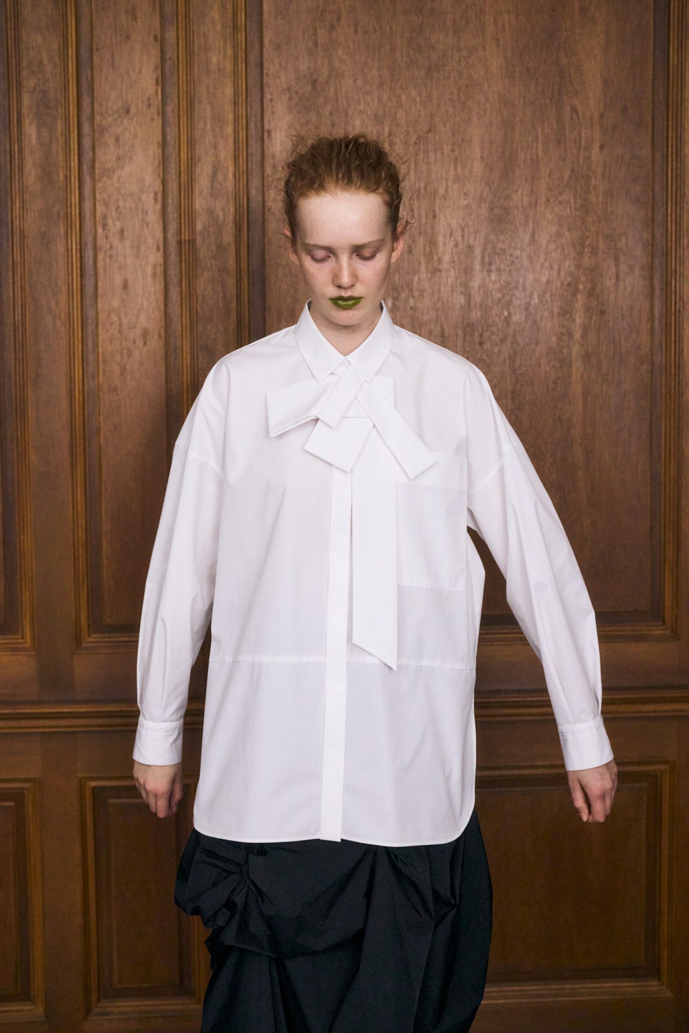 ASYMMETRY BOW-TIE SHIRT｜38｜WHT｜SHIRTS AND BLOUSES｜ENFÖLD