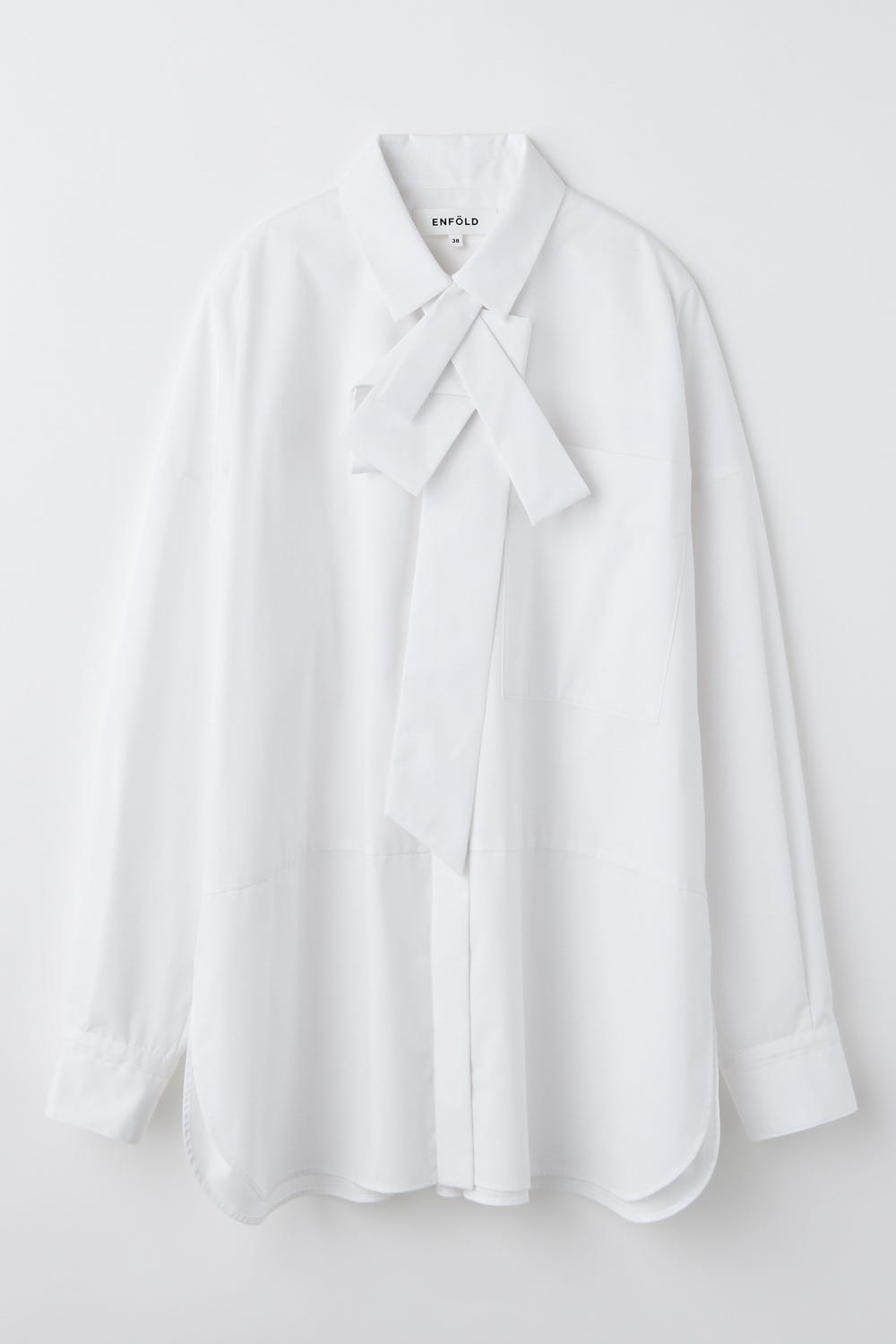 ASYMMETRY BOW-TIE SHIRT｜38｜WHT｜SHIRTS AND BLOUSES｜ENFÖLD
