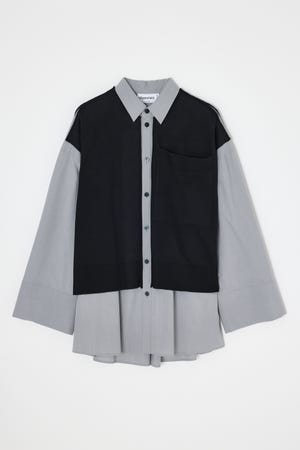 knit combination shirt｜M｜Black｜shirts and blouses｜någonstans