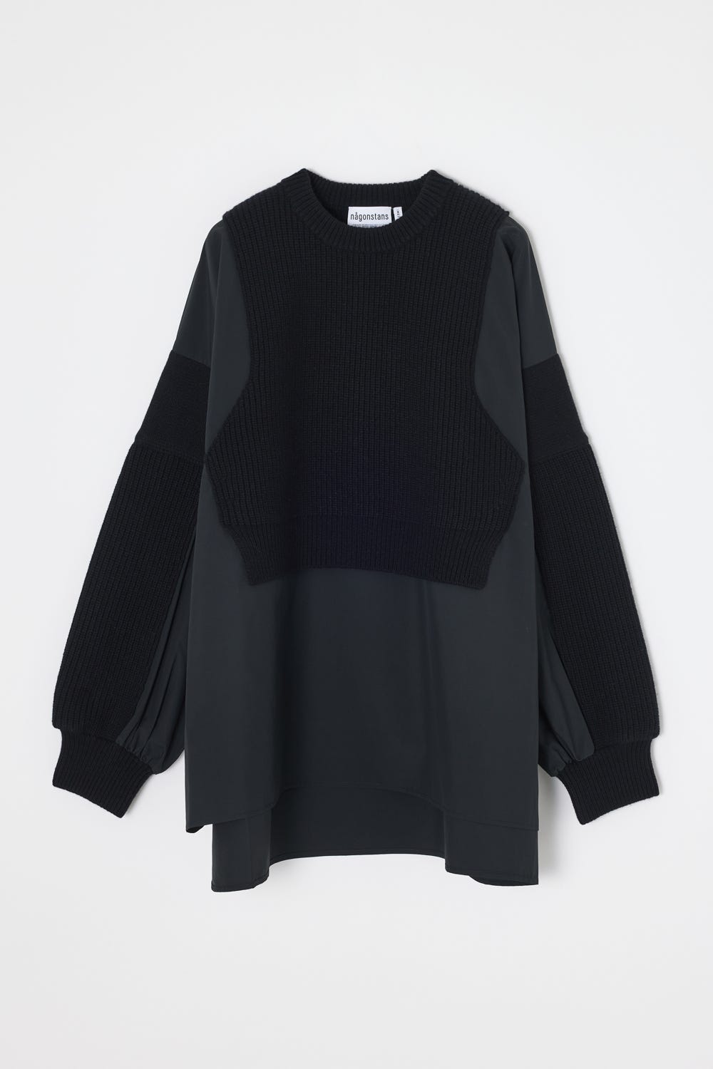 mix knit applique pullover｜M｜Black｜knit wear｜någonstans