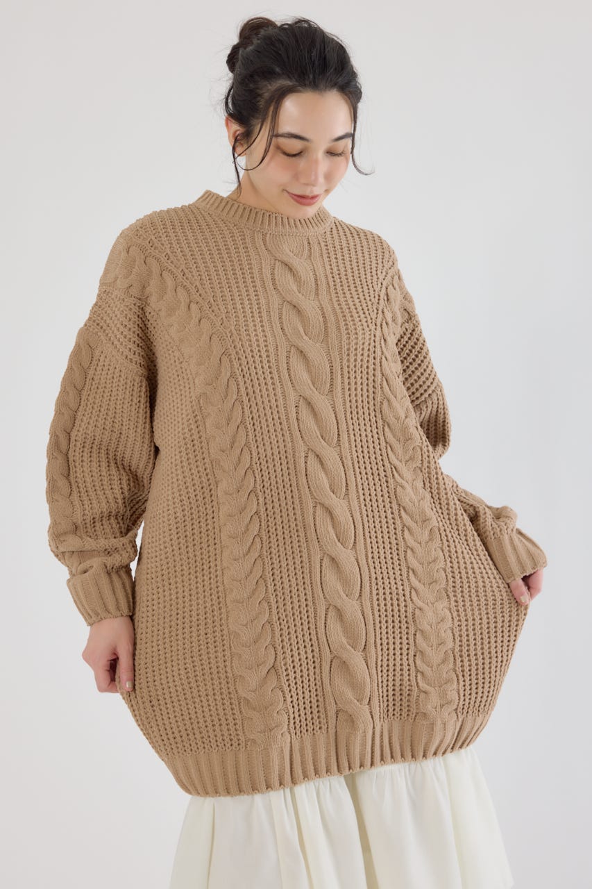 RODEO CROWNS WIDE BOWL | ケーブルモールニットワンピース