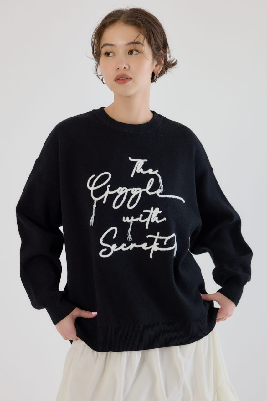 RODEO CROWNS WIDE BOWL | Frayed Lettering ニットトップス (ニット