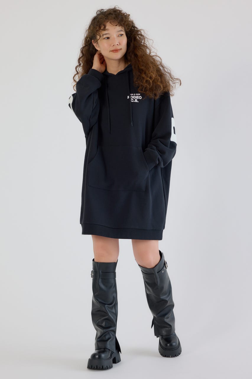 RODEO CROWNS WIDE BOWL | フェイクレザーパッチパーカーワンピース