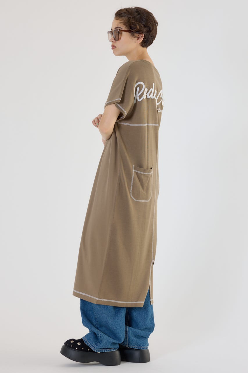 RODEO CROWNS WIDE BOWL | 配色ステッチニットコンビワンピース