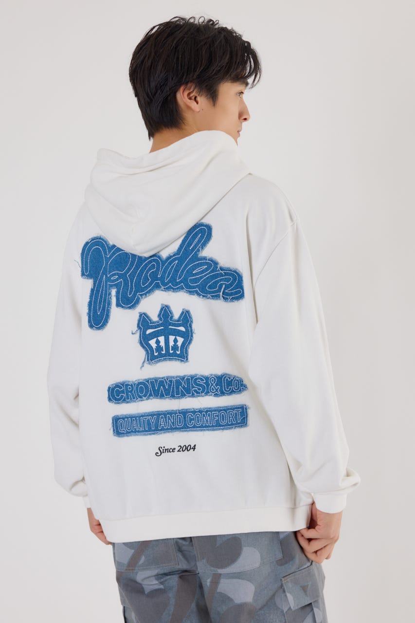 RODEO CROWNS WIDE BOWL | メンズロゴデニムパッチフーディー