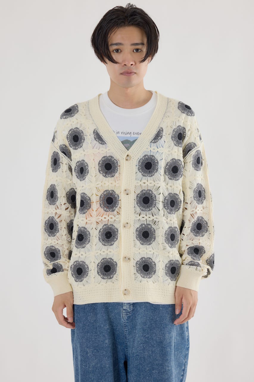 RODEO CROWNS WIDE BOWL | クロシェフラワーニットカーディガン
