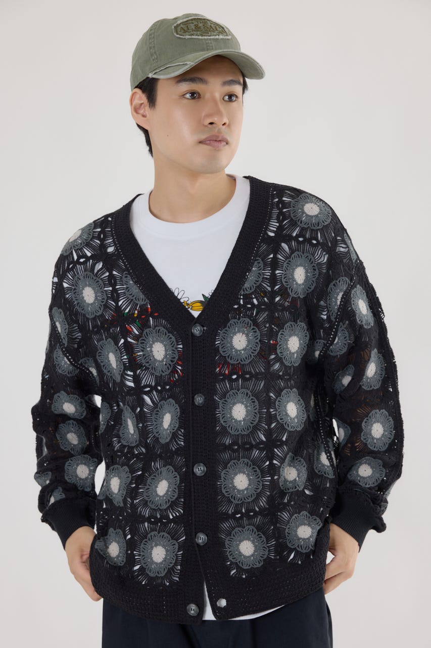 RODEO CROWNS WIDE BOWL | クロシェフラワーニットカーディガン