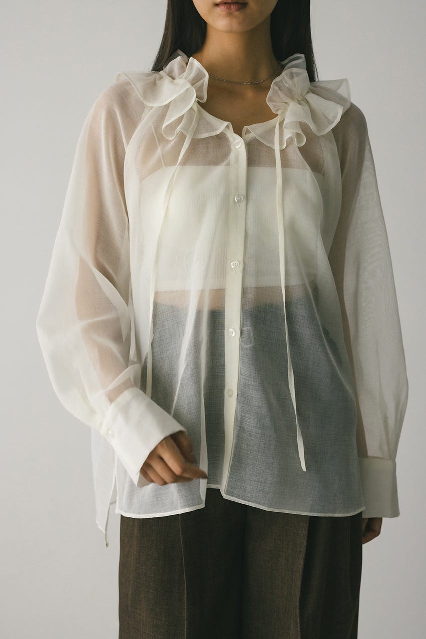 STYLEMIXER | フリルカラーシアーシャツ (シャツ・ブラウス ) |SHEL