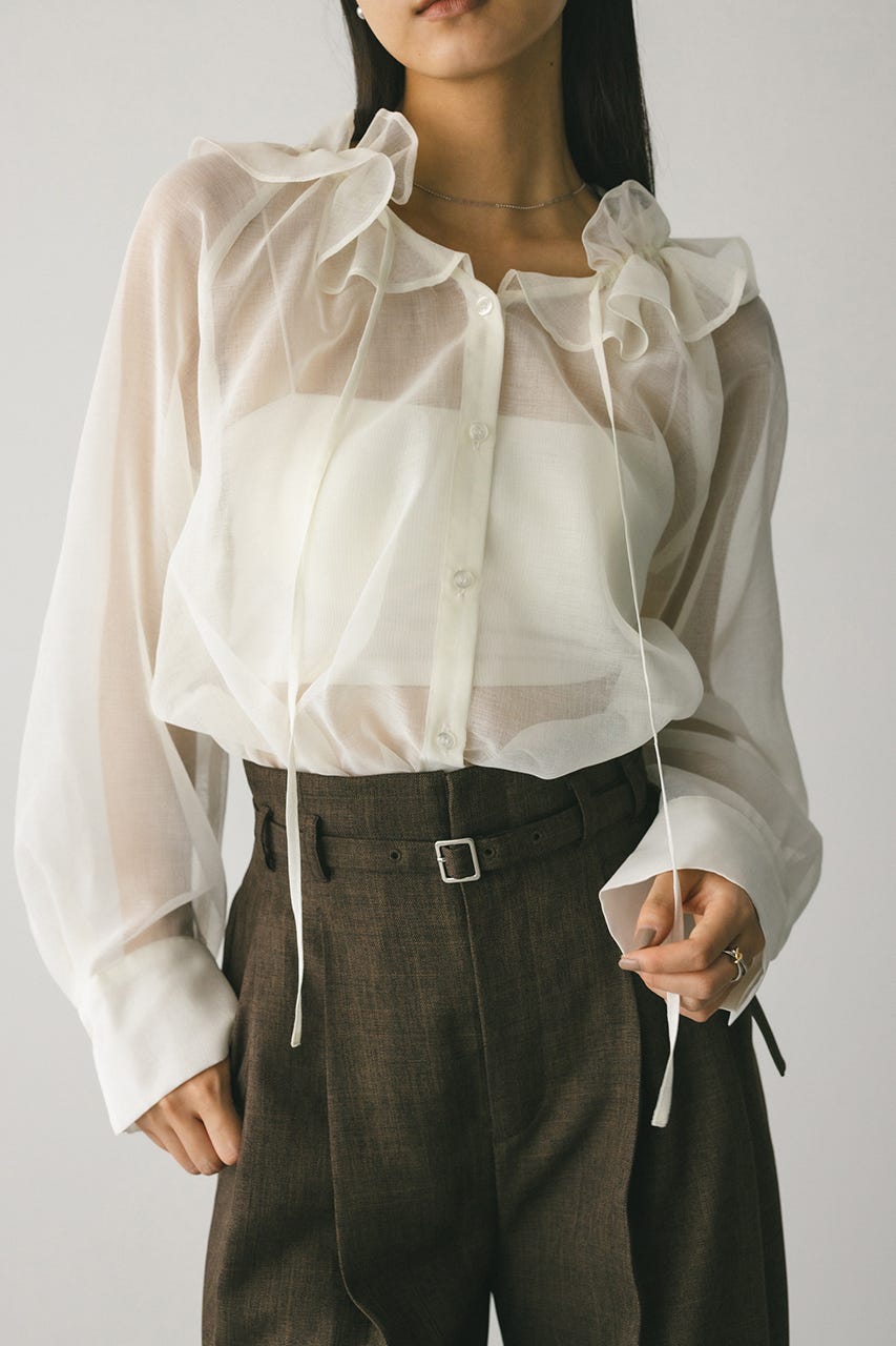 STYLEMIXER | フリルカラーシアーシャツ (シャツ・ブラウス ) |SHEL