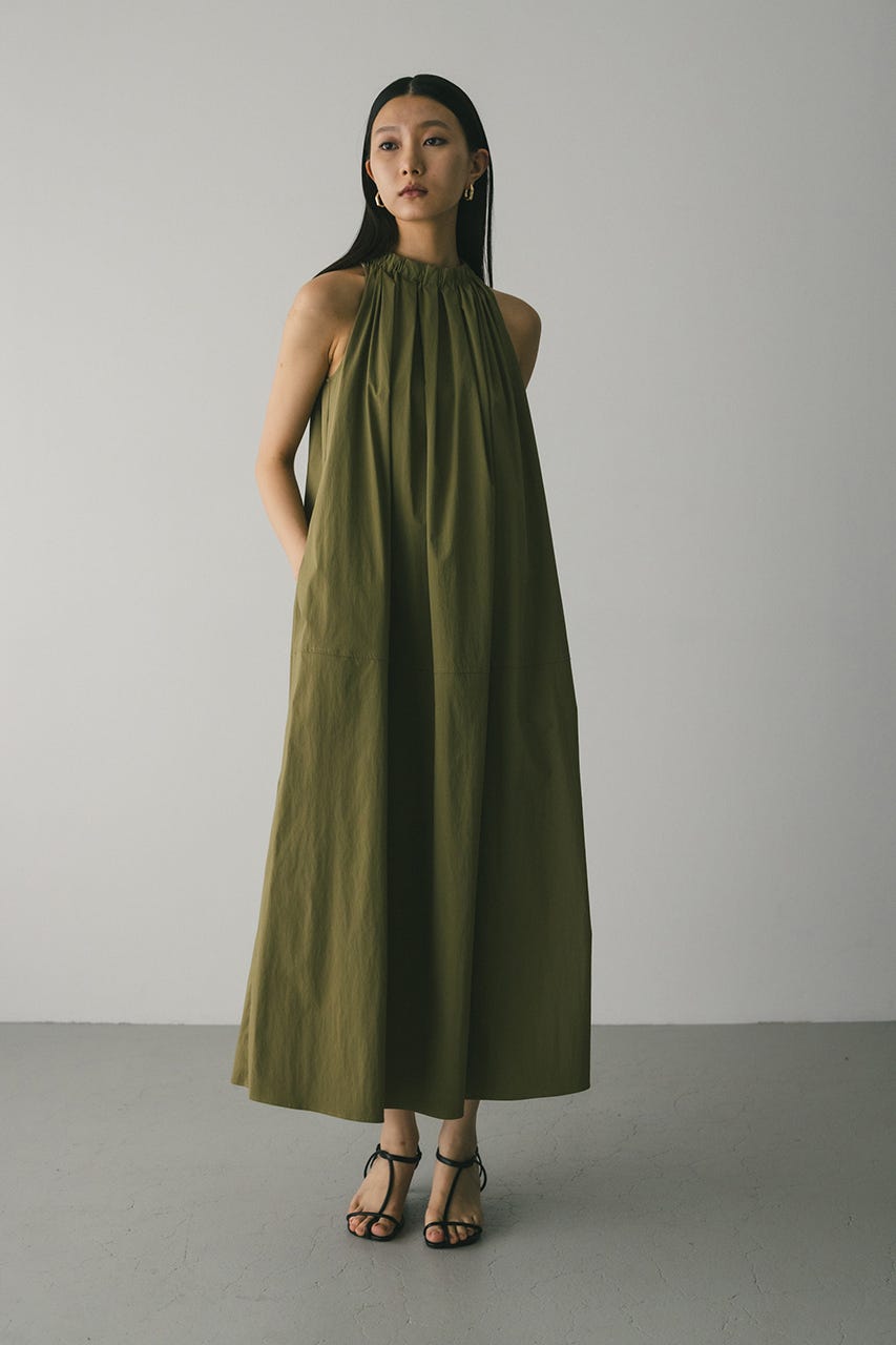 STYLEMIXER | 撥水ネックギャザーワンピース (ワンピース(ロング