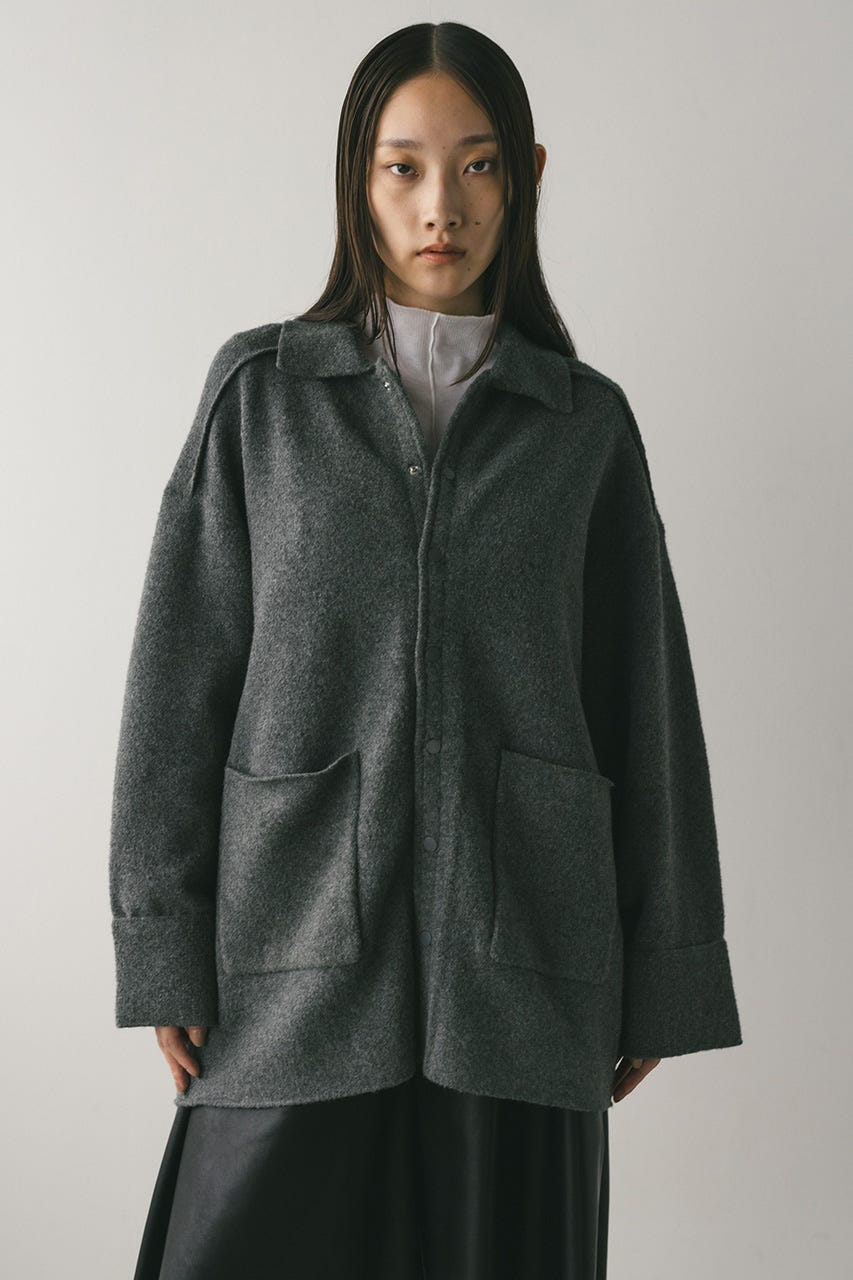 STYLEMIXER | ハイラインウールミックスニットシャツ (カーディガン