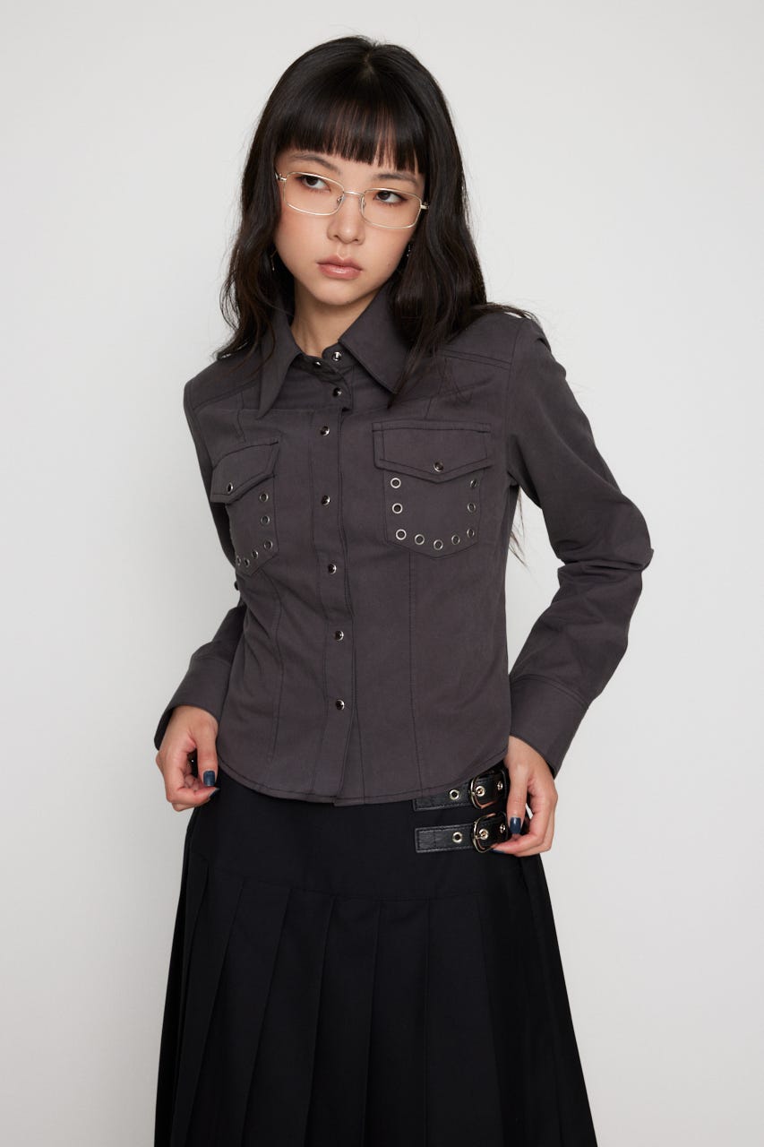 LAGUA GEM | EYELET POCKET COMPACT シャツ (シャツ・ブラウス ) |SHEL