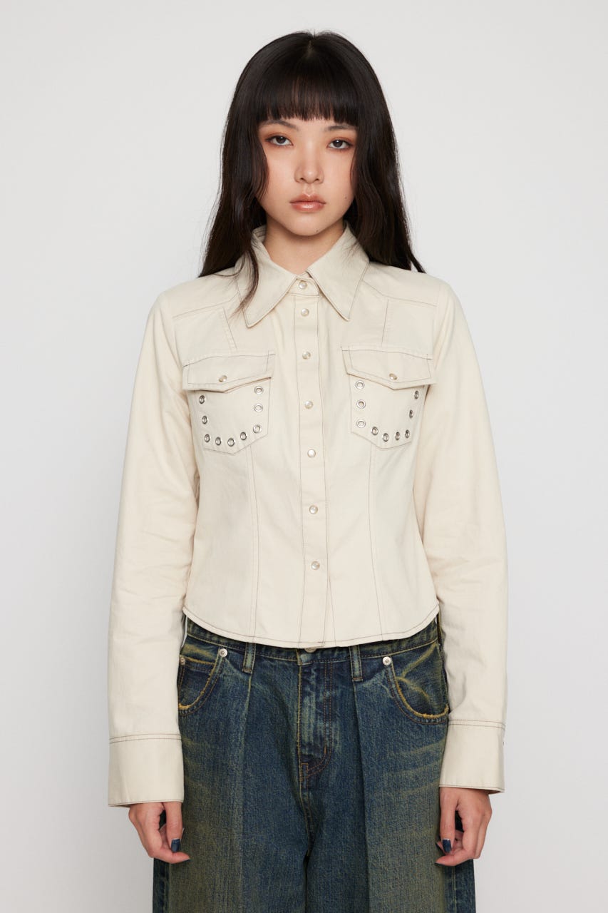 LAGUA GEM | EYELET POCKET COMPACT シャツ (シャツ・ブラウス ) |SHEL