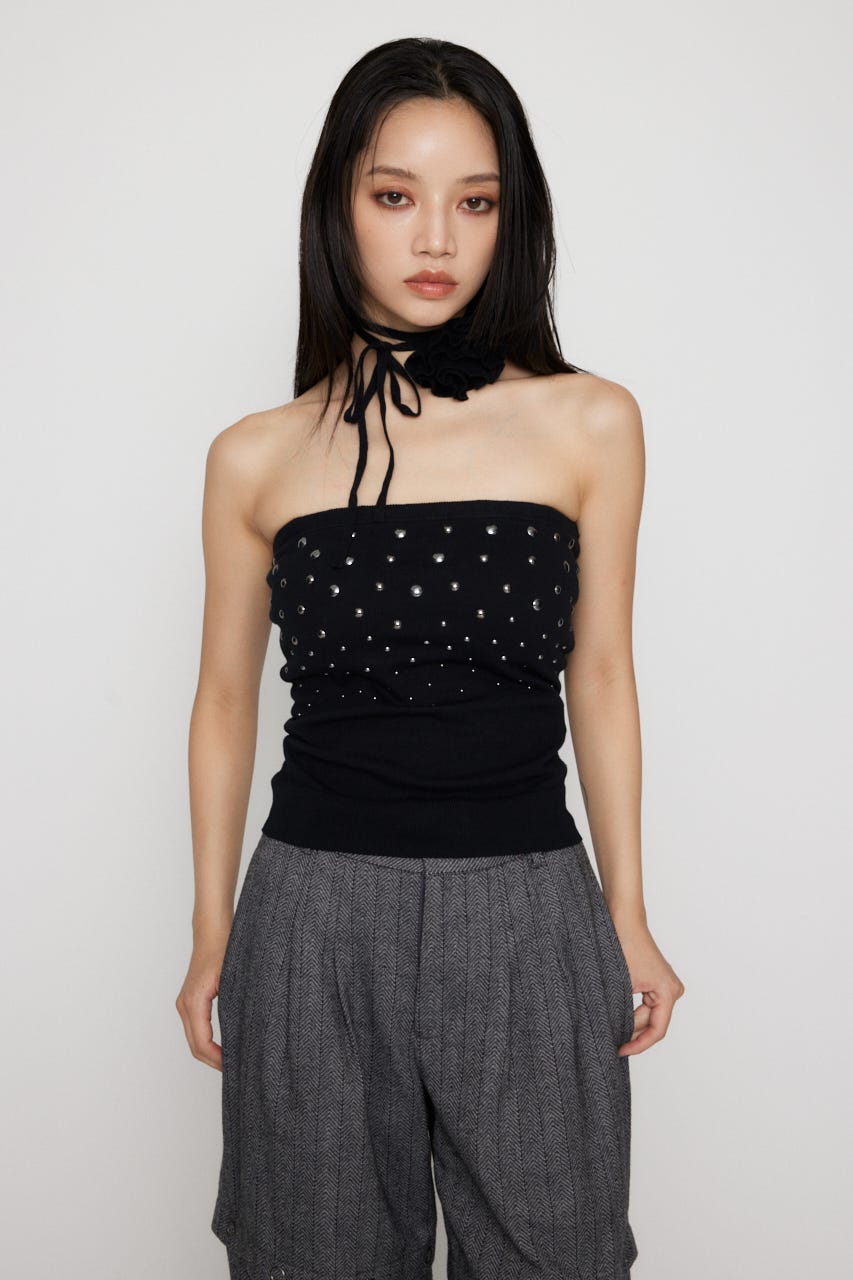 LAGUA GEM | STUDS KNIT ベアトップ (ニット ) |SHEL'TTER WEBSTORE