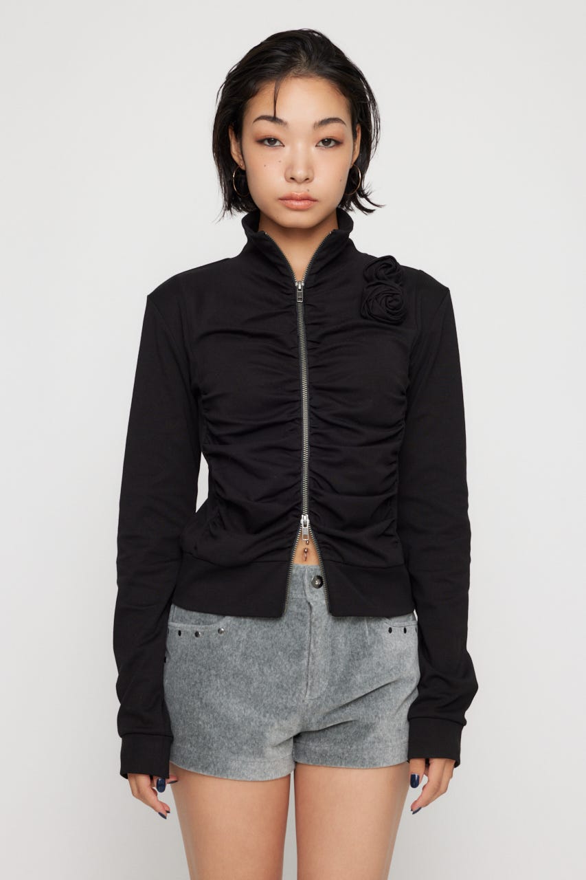 LAGUA GEM | FRONT ZIP GATHER トップス (Tシャツ・カットソー(長袖