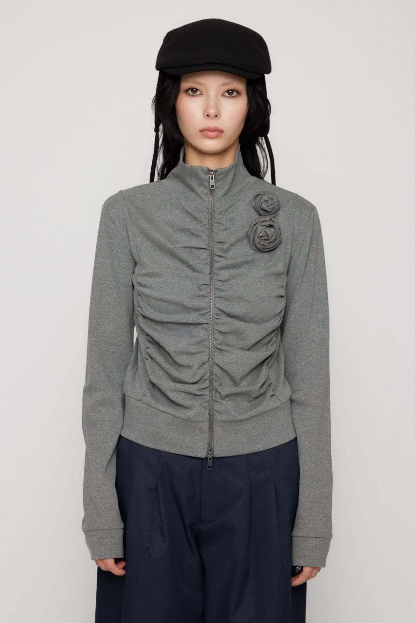 LAGUA GEM | FRONT ZIP GATHER トップス (Tシャツ・カットソー(長袖