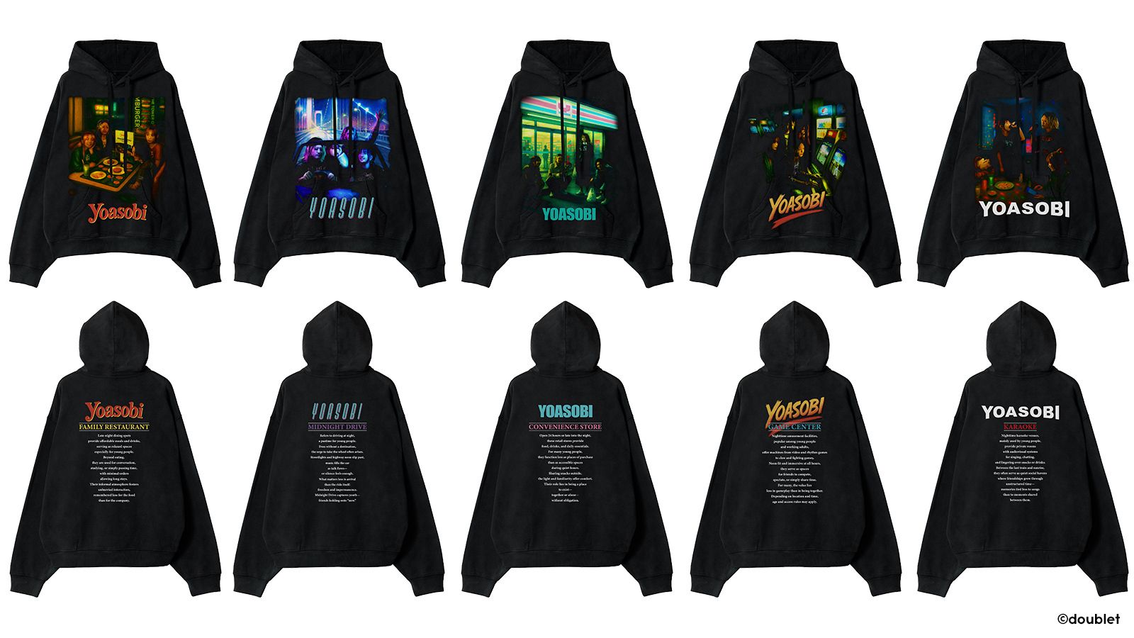 YOASOBI × ダブレット。「夜遊び」をテーマにしたコラボTシャツ