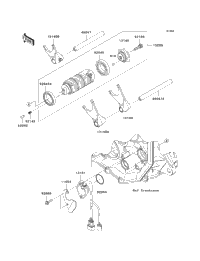 2008 Kawasaki NINJA ZX-6R (ZX600P8F) Gear Change Drum/Shift Fork(S