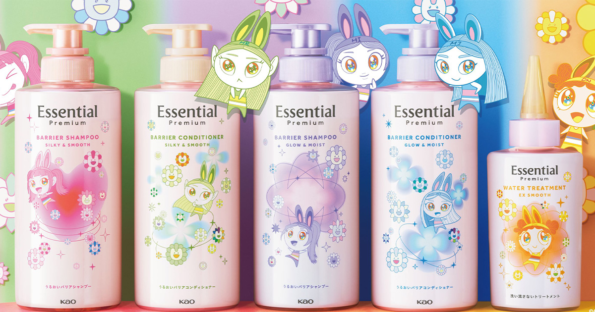 エッセンシャル」からNewJeans×村上隆デザインの限定ボトルが登場