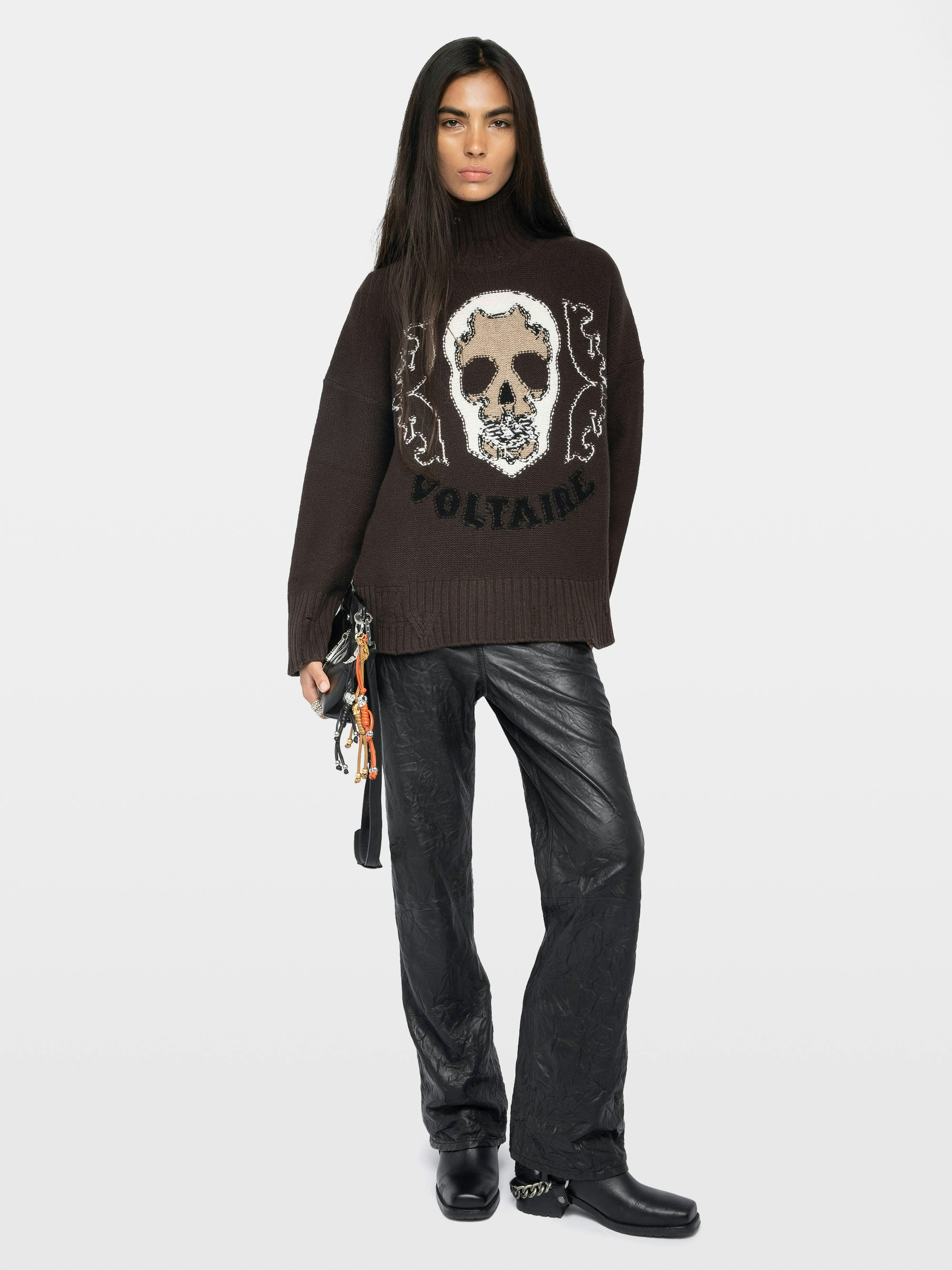Bleeza Merino Wool Skull Sweater Brown | Zadig&Voltaire