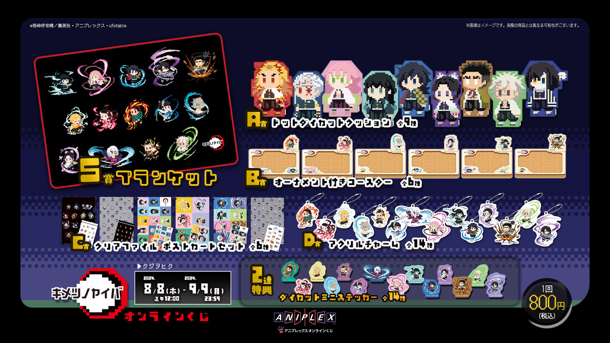 アニメ「鬼滅の刃」ドットシリーズ アニプレックス オンラインくじ