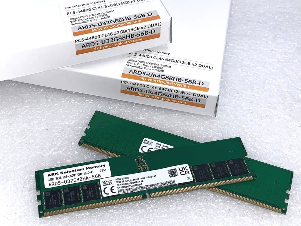 国内初、SKhynix DDR5-5600ネイティブDRAM搭載純正JEDECモジュール採用