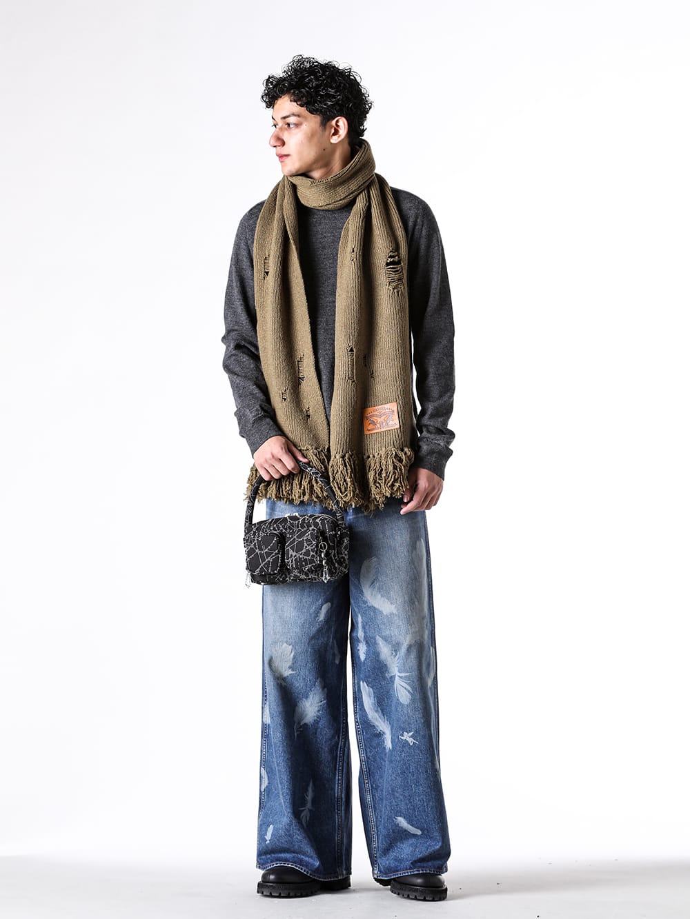 Maison Margiela エルボーパッチニット マフラースタイル -FASCINATE