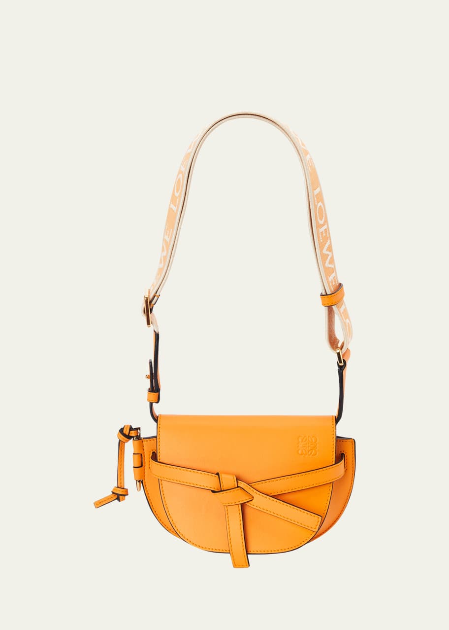Loewe Gate Dual Mini Crossbody Bag in Leather with Jacquard Strap