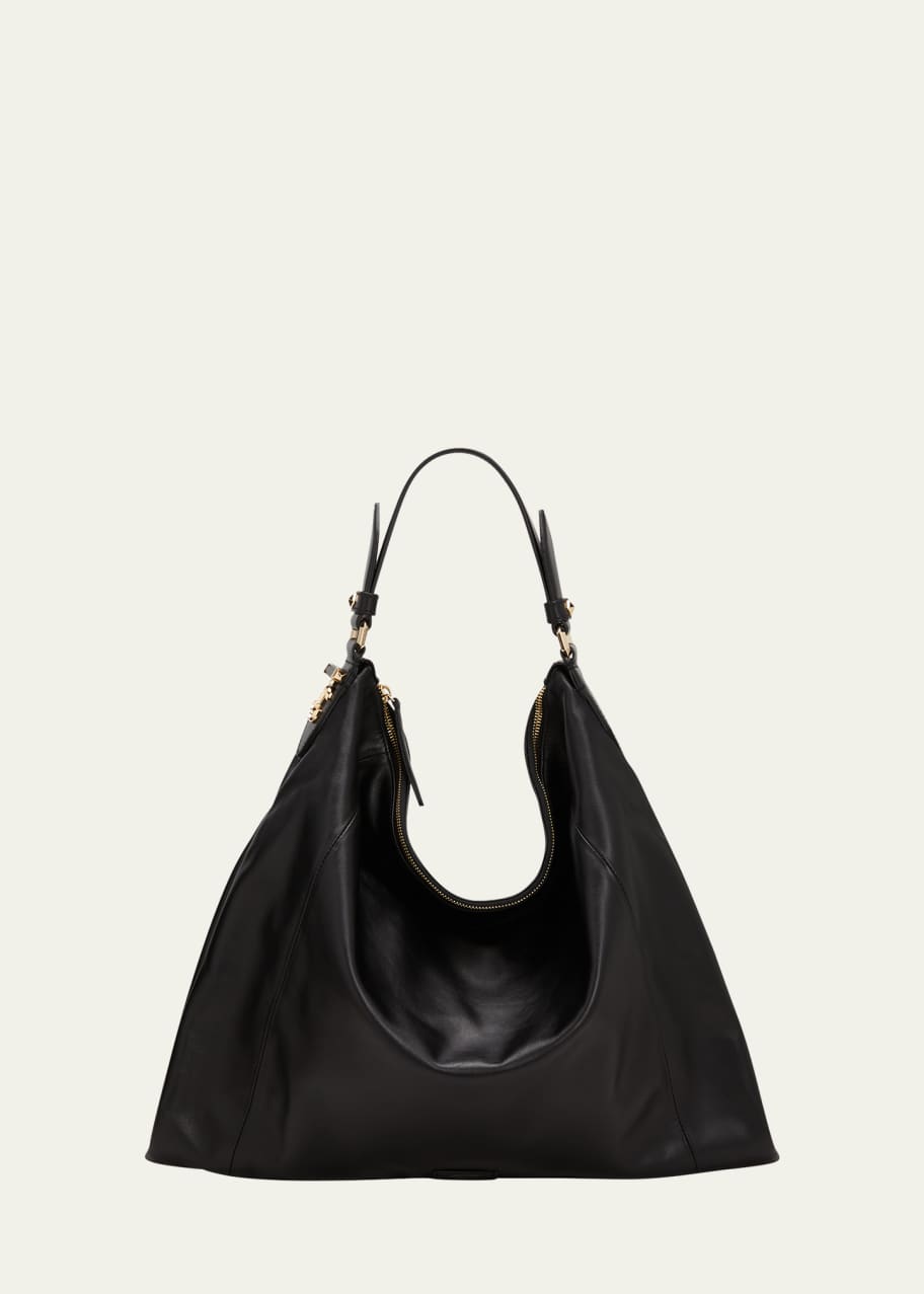Jimmy Choo Ana Zip Leather Hobo Bag - Bergdorf Goodman