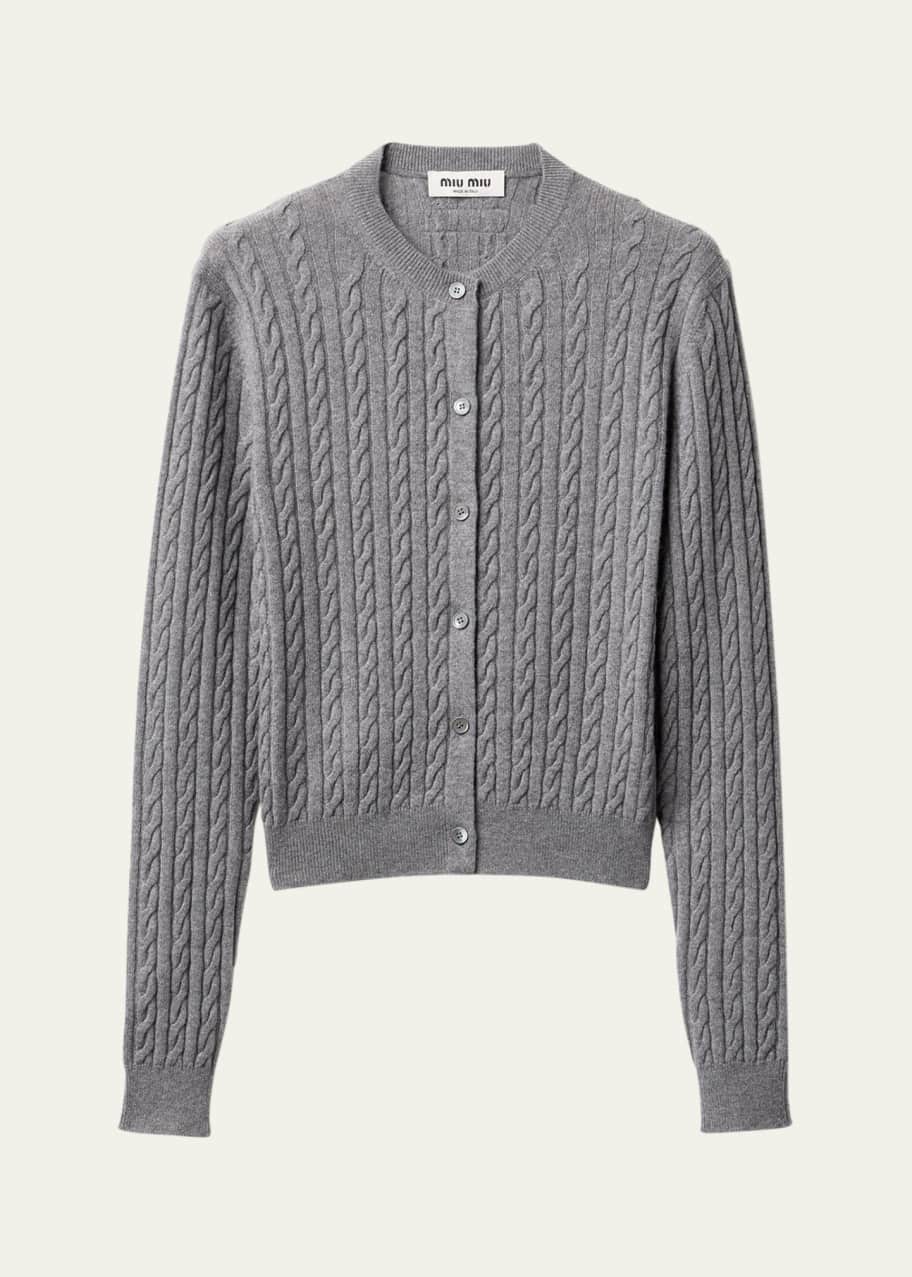 Miu Miu Cable Cashmere Cardigan - Bergdorf Goodman