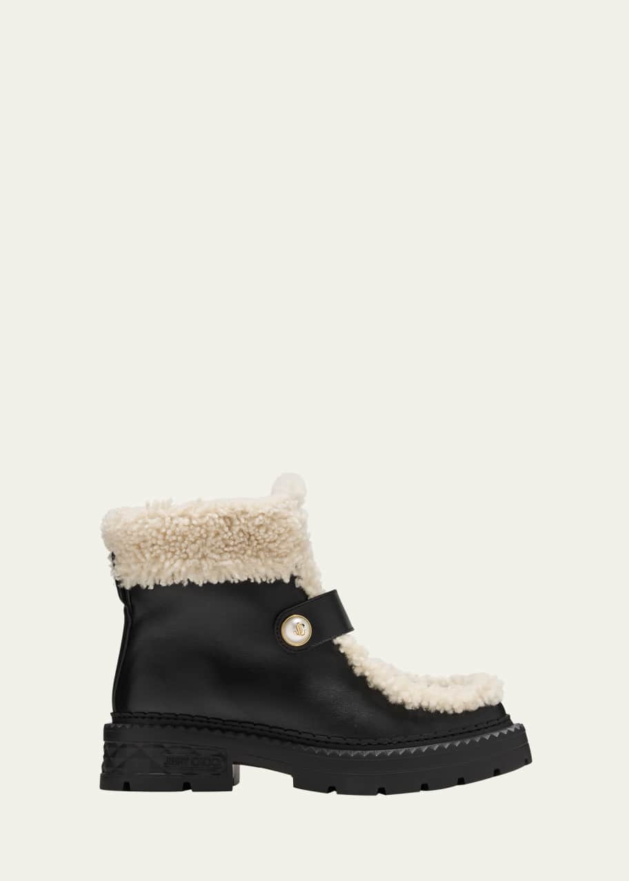 Jimmy Choo Shea Leather Shearling Ankle Boots - Bergdorf Goodman