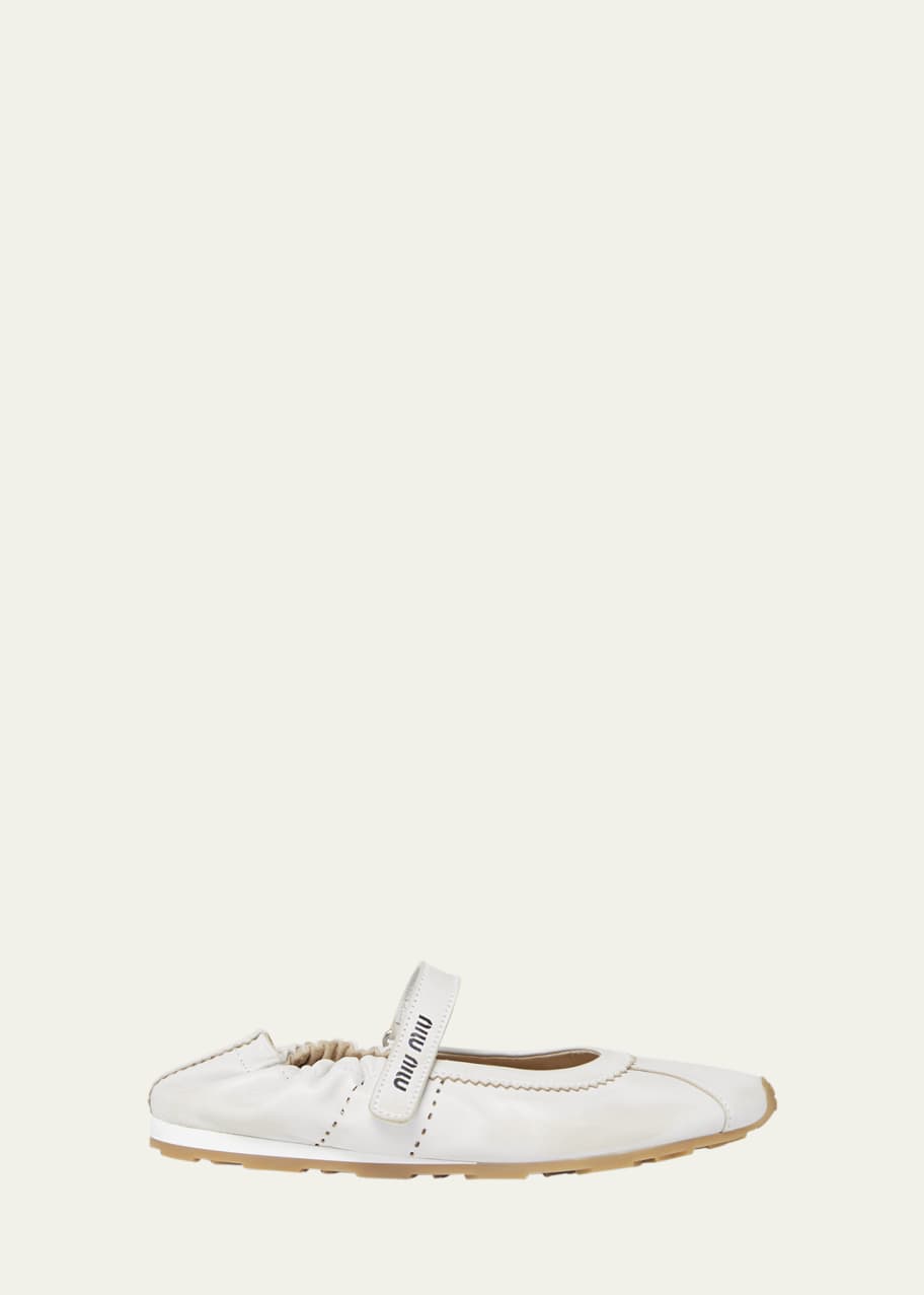 Miu Miu Leather Mary Jane Ballerina Sneakers - Bergdorf Goodman