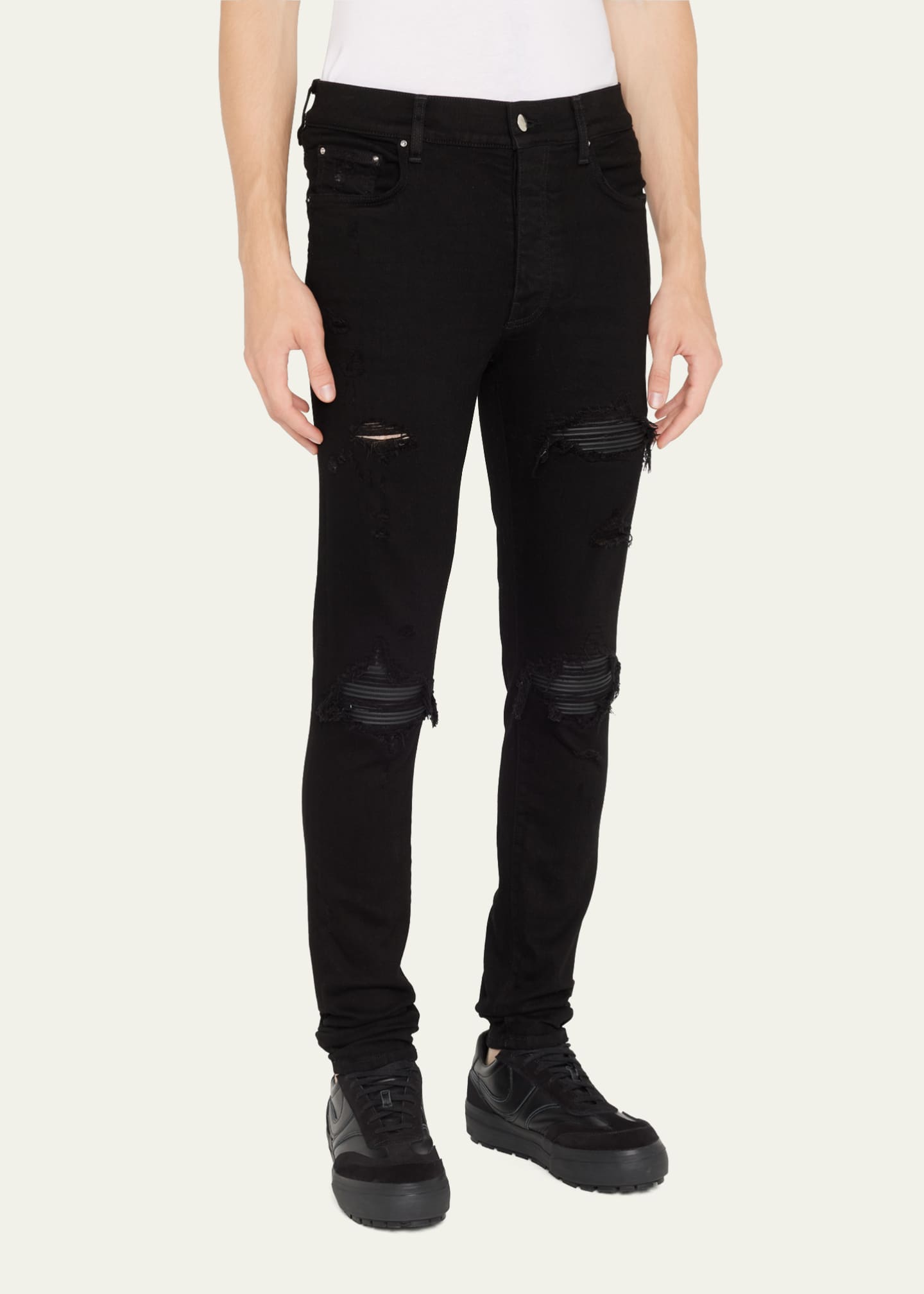 Amiri Men's MX1 Destroyed Skinny Jeans - Bergdorf Goodman
