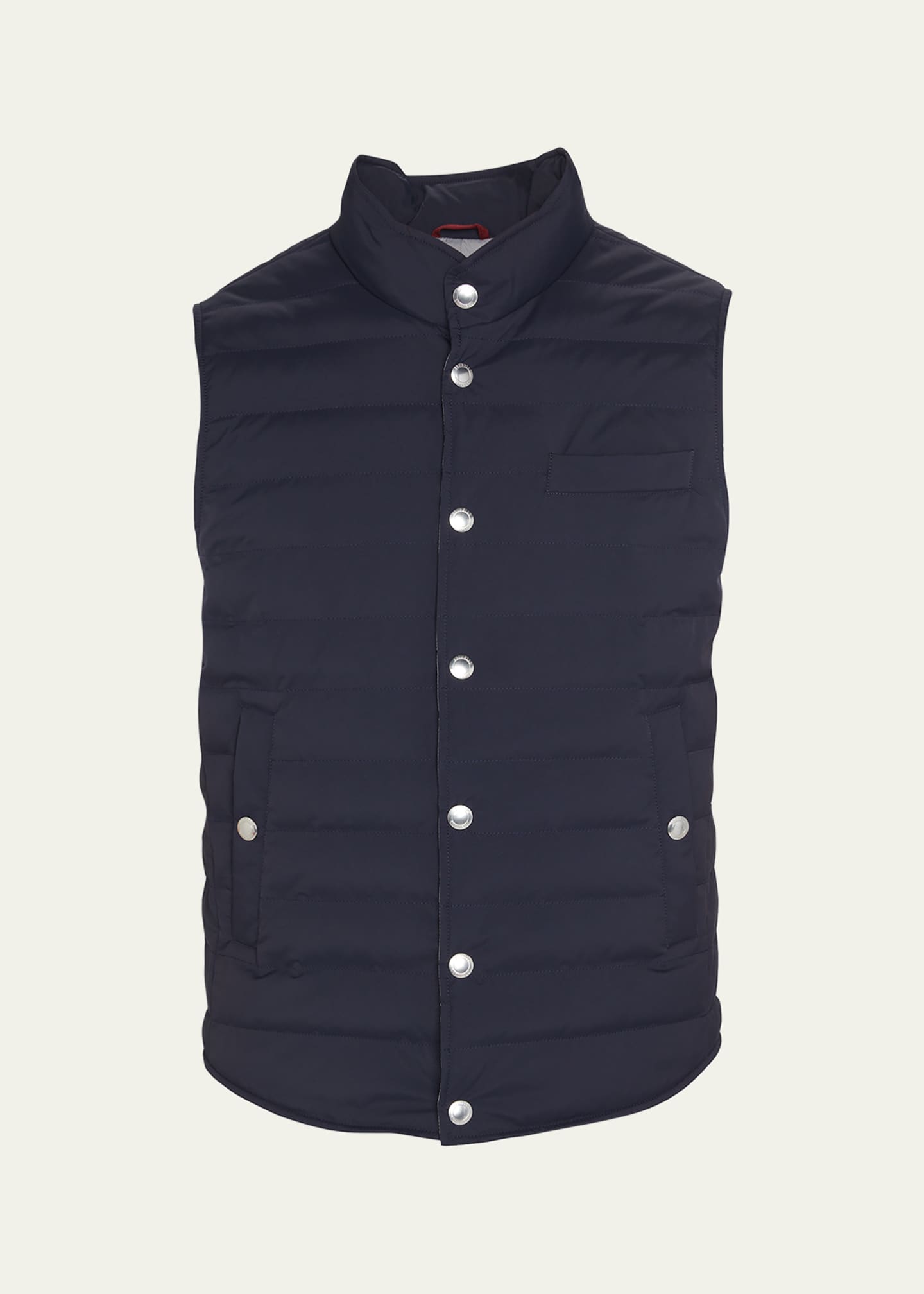 Brunello Cucinelli Men's Snap-Front Quilted Down Vest - Bergdorf