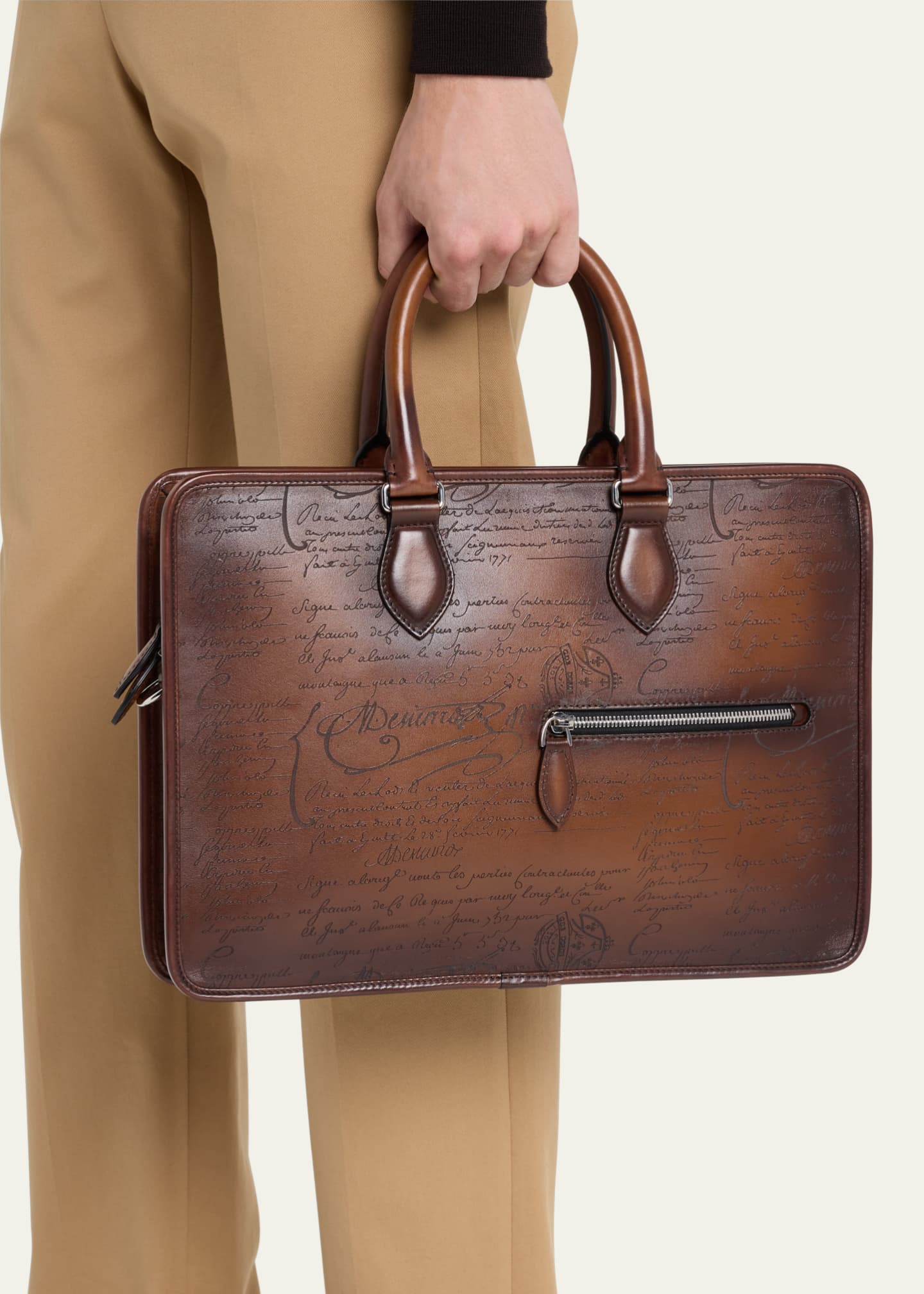 Berluti Men's Un Jour Mini Scritto Leather Briefcase - Bergdorf