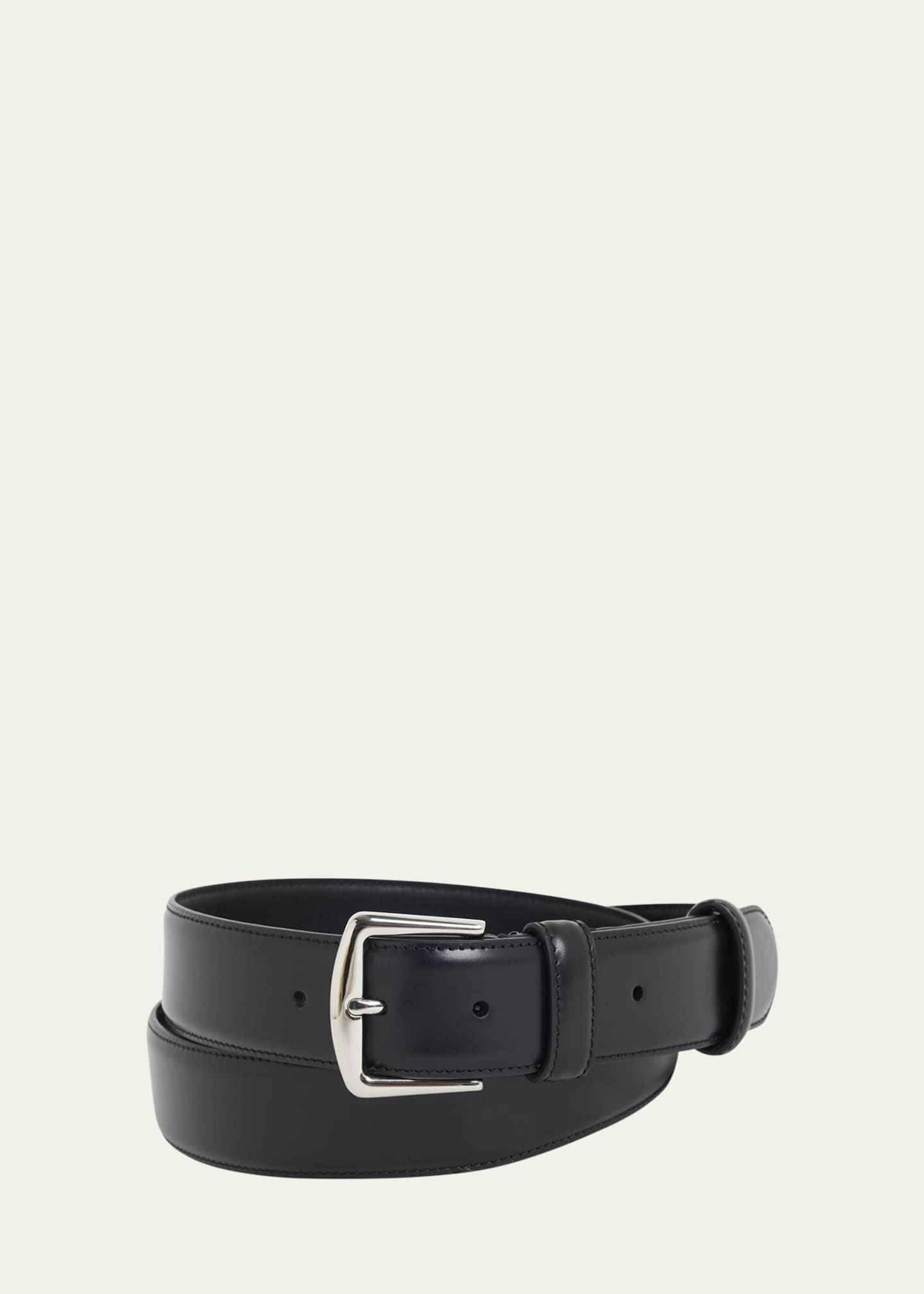 Loro Piana Men's Travis Calf Leather Belt - Bergdorf Goodman