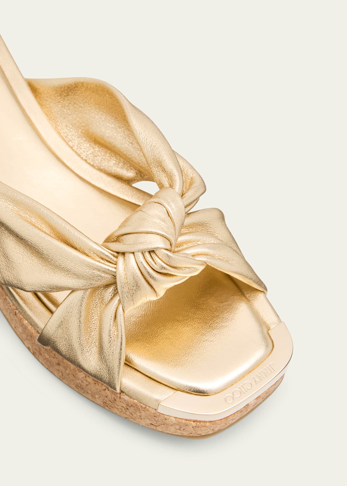 Jimmy Choo Avenue Leather Crisscross Wedge Sandals - Bergdorf Goodman