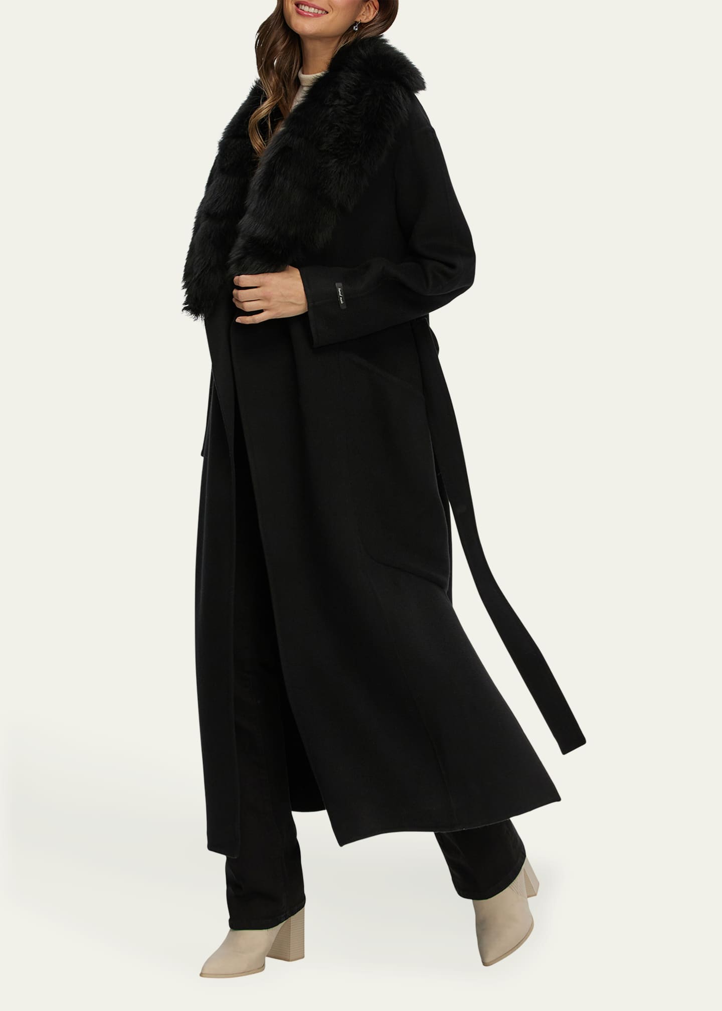 Gorski Loro Piana Double-Face Cashmere-Blend Coat with Detachable